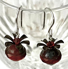 Load image into Gallery viewer, Czech Glass Rust Color Saturn Bead Earrings in Sterling Silver
