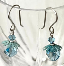 Load image into Gallery viewer, Light Blue Swarovski Crystal Drop Earrings in Sterling Silver
