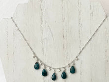 Load image into Gallery viewer, Apatite Briollet and Freshwater Pearl Necklace in Sterling Silver
