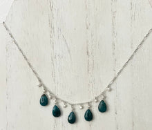 Load image into Gallery viewer, Apatite Briollet and Freshwater Pearl Necklace in Sterling Silver
