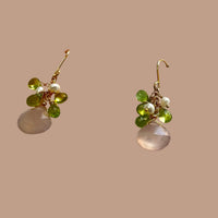 Pink Chalcedony Cluster Earrings in 14K Gold Fill