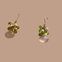 Load image into Gallery viewer, Pink Chalcedony Cluster Earrings in 14K Gold Fill
