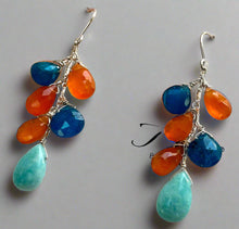 Load image into Gallery viewer, Multi Gemstone Dangle Earrings in Sterling Silver
