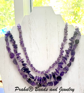 3-Strand Amethyst Necklace, in Sterling Silver