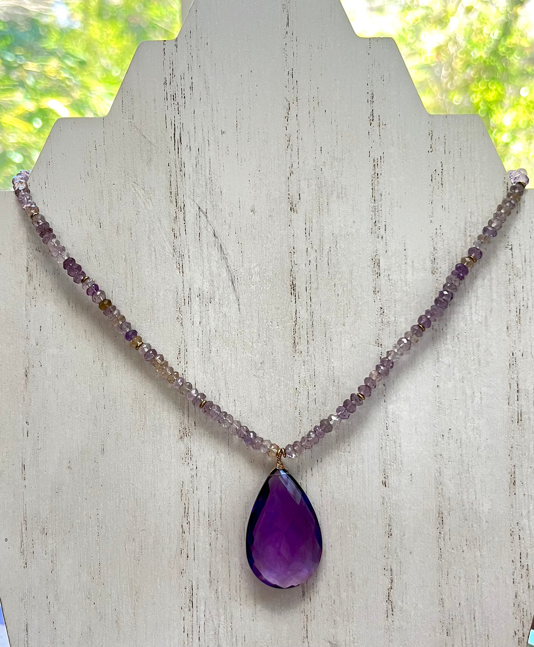 Amethyst Pendant Necklace, in 14K Gold Fill