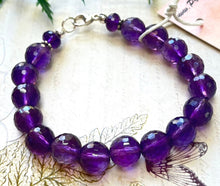 Load image into Gallery viewer, Amethyst Faceted Round Bracelet in Sterling Silver
