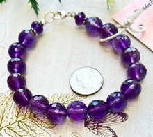 Load image into Gallery viewer, Amethyst Faceted Round Bracelet in Sterling Silver
