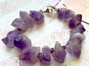 Amethyst Nugget Bracelet in Sterling Silver