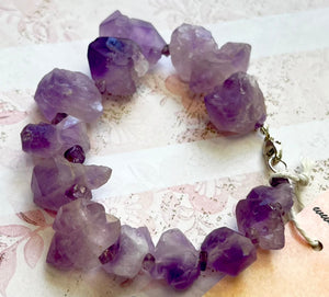 Amethyst Nugget Bracelet in Sterling Silver