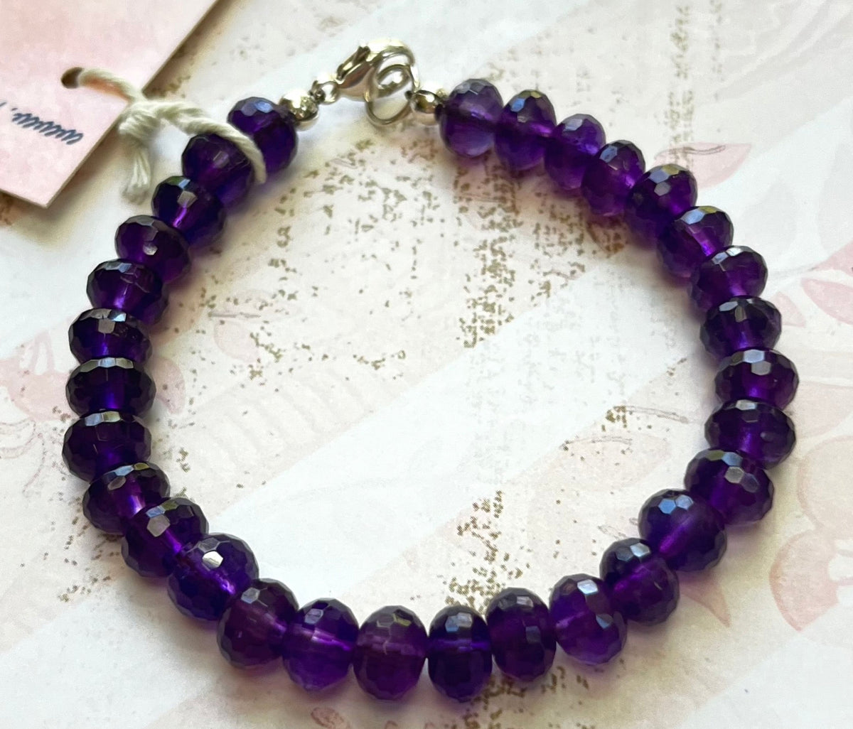 Amethyst Rondell Bracelet in Sterling Silver