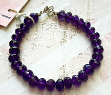 Load image into Gallery viewer, Amethyst Rondell Bracelet in Sterling Silver
