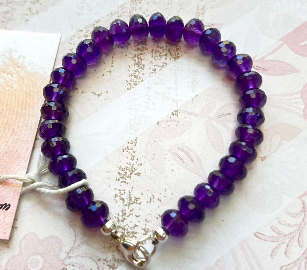 Amethyst Rondell Bracelet in Sterling Silver