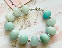 Amazonite Rondell Bracelet in Sterling Silver