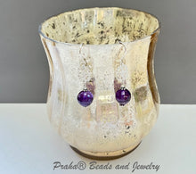 Load image into Gallery viewer, Amethyst Drop Earrings in Sterling Silver
