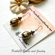 Load image into Gallery viewer, Shell &quot;Pearl&quot; Silver Teardrop and Swarovski Crystal Drop Earrings in Sterling Silver
