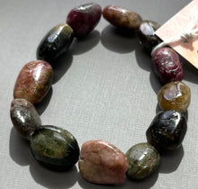 Load image into Gallery viewer, Tourmaline Nugget Stretch Bracelet
