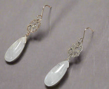 Load image into Gallery viewer, Moonstone and Sterling Silver Filigree Earrings
