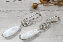 Load image into Gallery viewer, Moonstone and Sterling Silver Filigree Earrings
