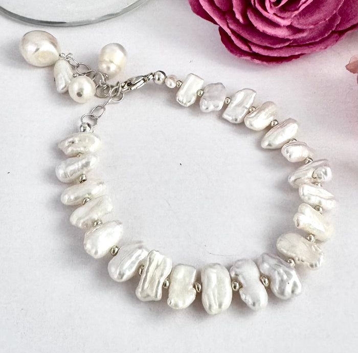 Freshwater Pearl Bracelet in Sterling Silver