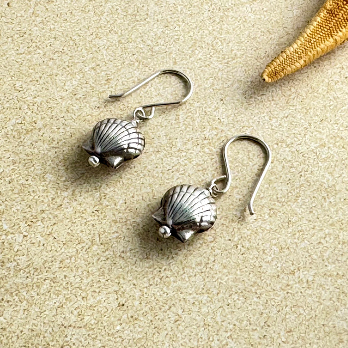 Sterling Silver Clam Earrings