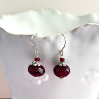 Raw Ruby Rondell Earring in Sterling Silver