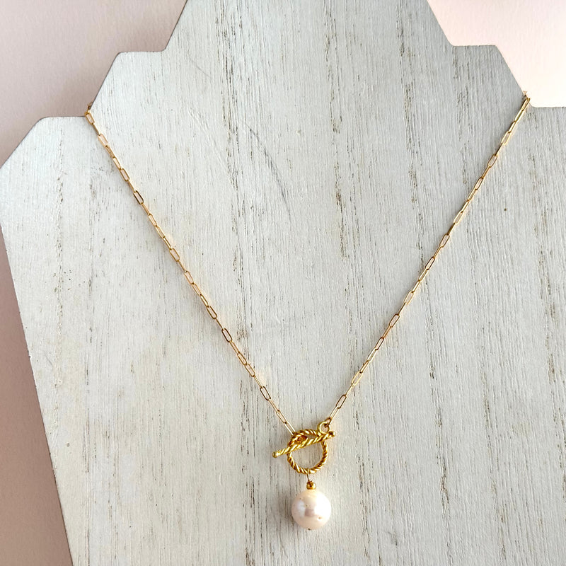 Freshwater Pearl Drop Necklace in 14K Gold Fill