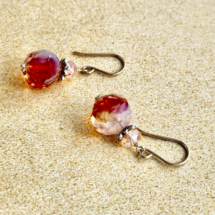 Vintage Czech Glass Drop Earrings