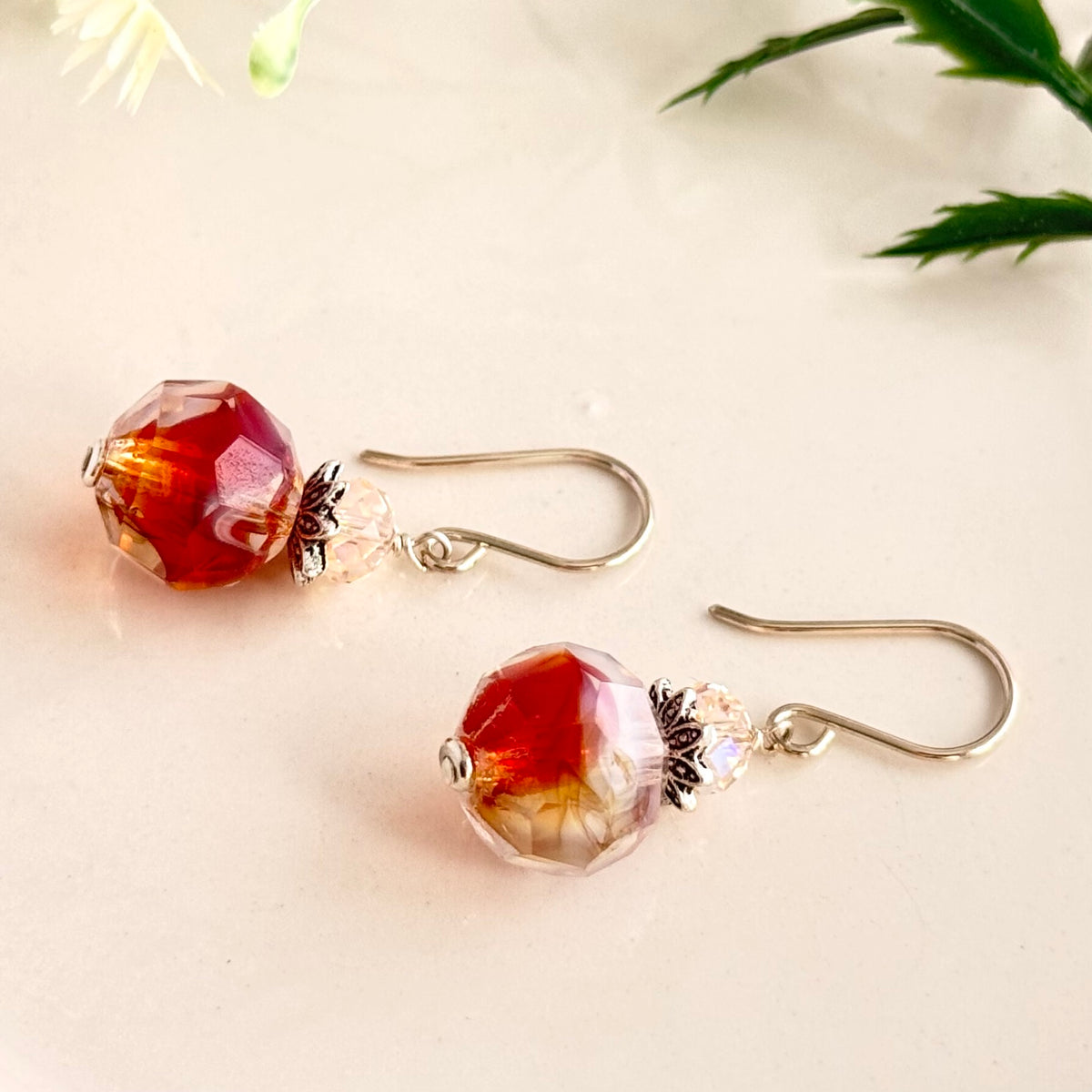 Vintage Czech Glass Drop Earrings