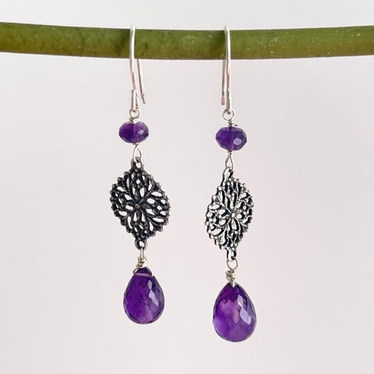 Amethyst Teardrop Earrings