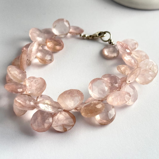 Rose Quartz Bracelet in Sterling Silver