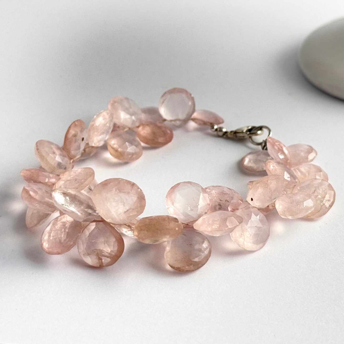 Rose Quartz Bracelet in Sterling Silver