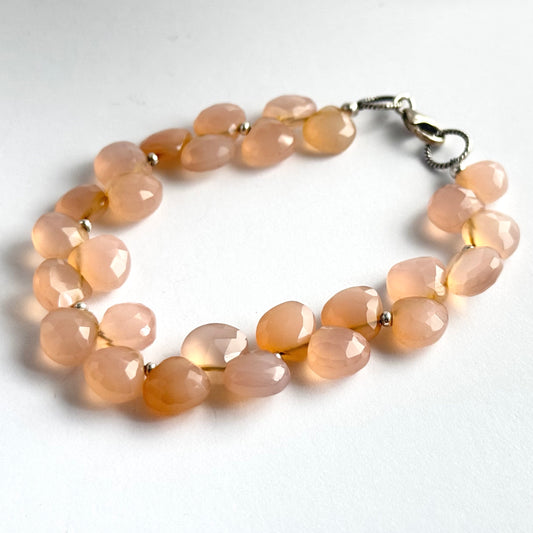 Pink Chalcedony Bracelet in Sterling Silver