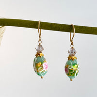 Seafoam Green Wedding Cake Earrings in 14K Gold Fill