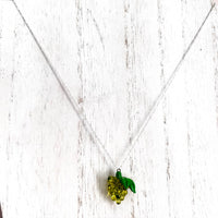 Czech Glass Green Grapes Necklace Sterling Silver