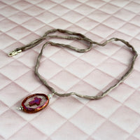 Czech Glass Purple Grapes Necklace Silk