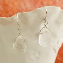 Load image into Gallery viewer, Large Crystal Quartz Briollet Earrings in Sterling Silver
