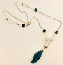 Load image into Gallery viewer, Long Multi Gemstone Sundance-Style Pendant Necklace in Sterling Silver
