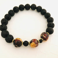 Lava and Prayer Bead Stretch Bracelet