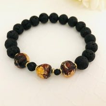 Load image into Gallery viewer, Lava and Prayer Bead Stretch Bracelet
