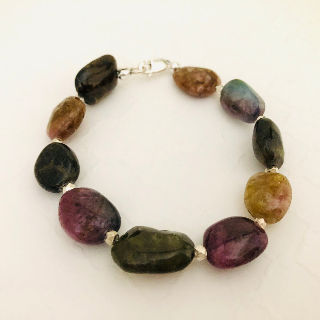 Tourmaline Nugget Bracelet in Sterling Silver