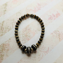 Load image into Gallery viewer, Ebony Mali and Tibetan Agate Stretch Bracelet
