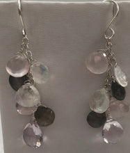 Load image into Gallery viewer, Multi Gemstone Earrings with Moonstone and Labradorite in Sterling Silver
