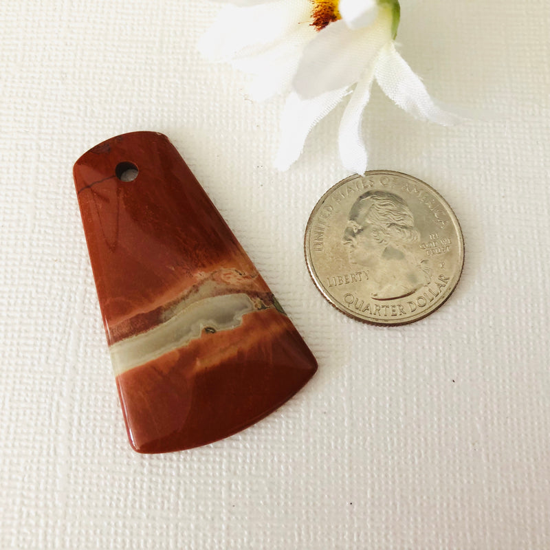 Natural Red Jasper Pendant, 46 MM