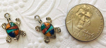 Load image into Gallery viewer, American Indian Sterling Silver Turtle Pendant/Earrings with Multi Gemstone Inlay
