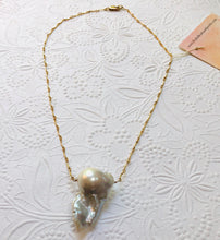 Load image into Gallery viewer, Large Baroque Freshwater Pearl Necklace in 14K Gold Fill
