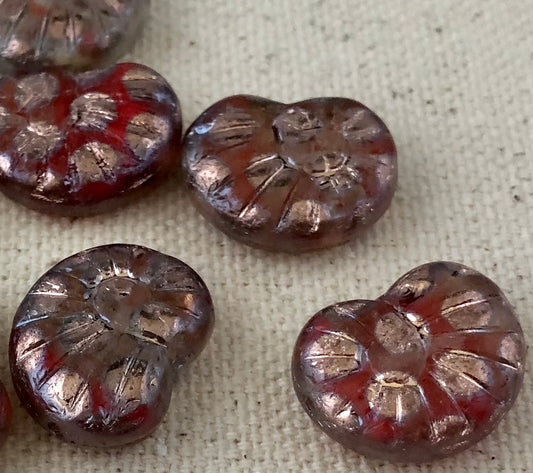 Czech Glass Rainbow Ammonite-Shape Beads, Czech 18MM