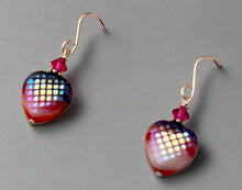 Load image into Gallery viewer, Czech Glass &quot;Mirror&quot; Heart Earrings in Sterling Silver SPECIAL PRICE
