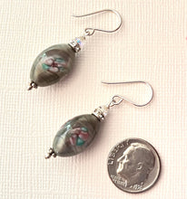 Load image into Gallery viewer, Czech Glass Gray Lampwork Earrings in Sterling Silver SPECIAL PRICE
