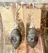 Load image into Gallery viewer, Czech Glass Gray Lampwork Earrings in Sterling Silver SPECIAL PRICE
