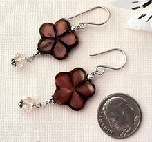 Load image into Gallery viewer, Czech Glass Pink Flower Earrings in Sterling Silver SPECIAL PRICE
